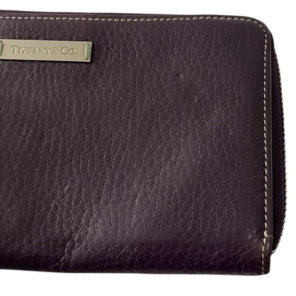 Tiffany&Co Wallet Leather Deep Purple Long Zipper Women’s Designer - Picture 6 of 8